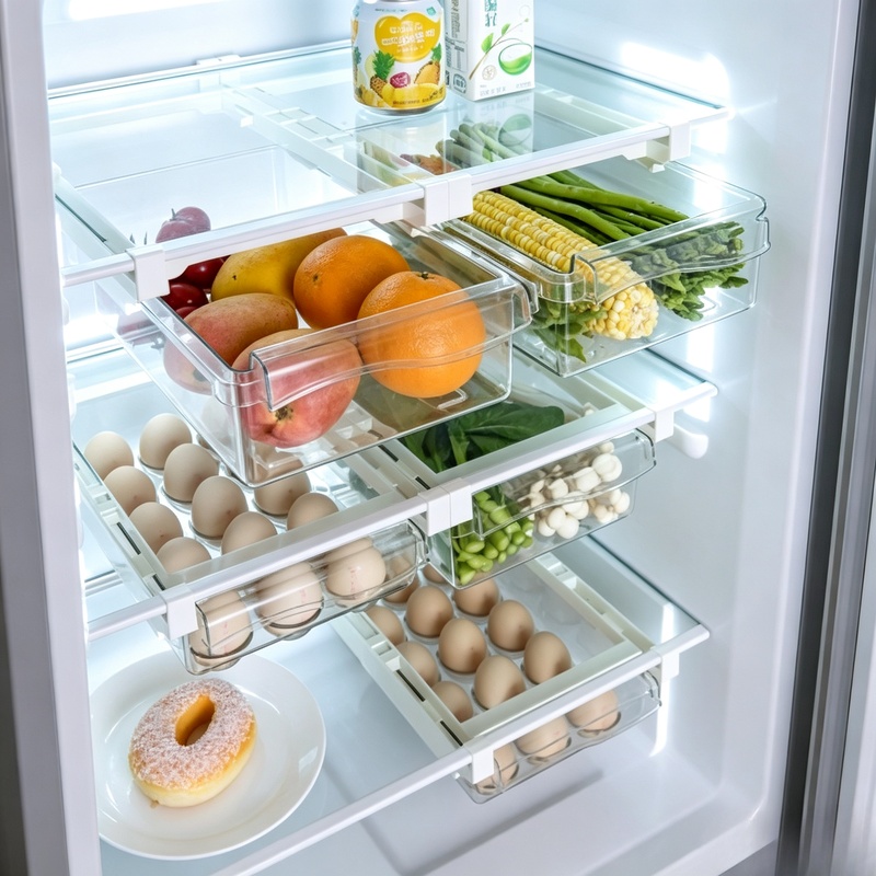 Food Storage Without Plastic - Asılı Sürgülü Çekmeceli Buzdolabı Saklama Kutusu,