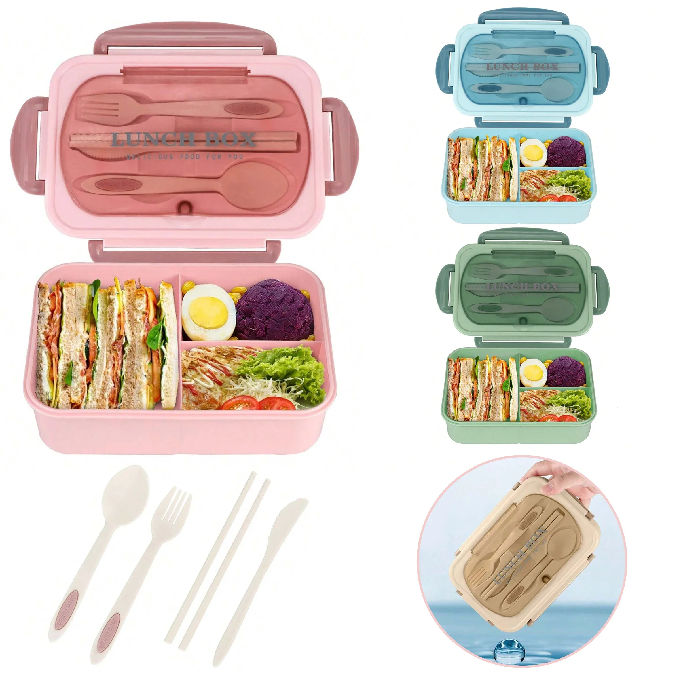 Glass Meal Prep Container - Bento kutusu yetişkin yemek kabı, yetişkinler