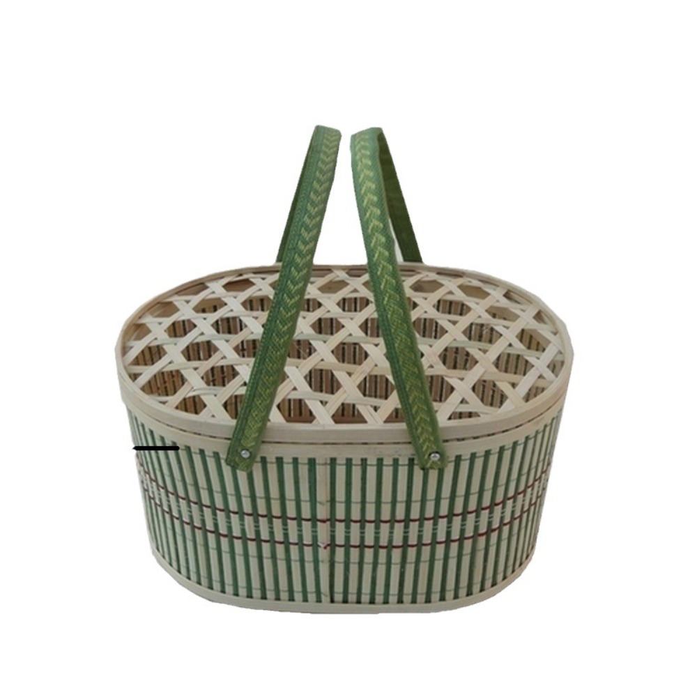 Bread Box Bamboo - Festival Paketleme Kutusu Vintage Bambu Sepet