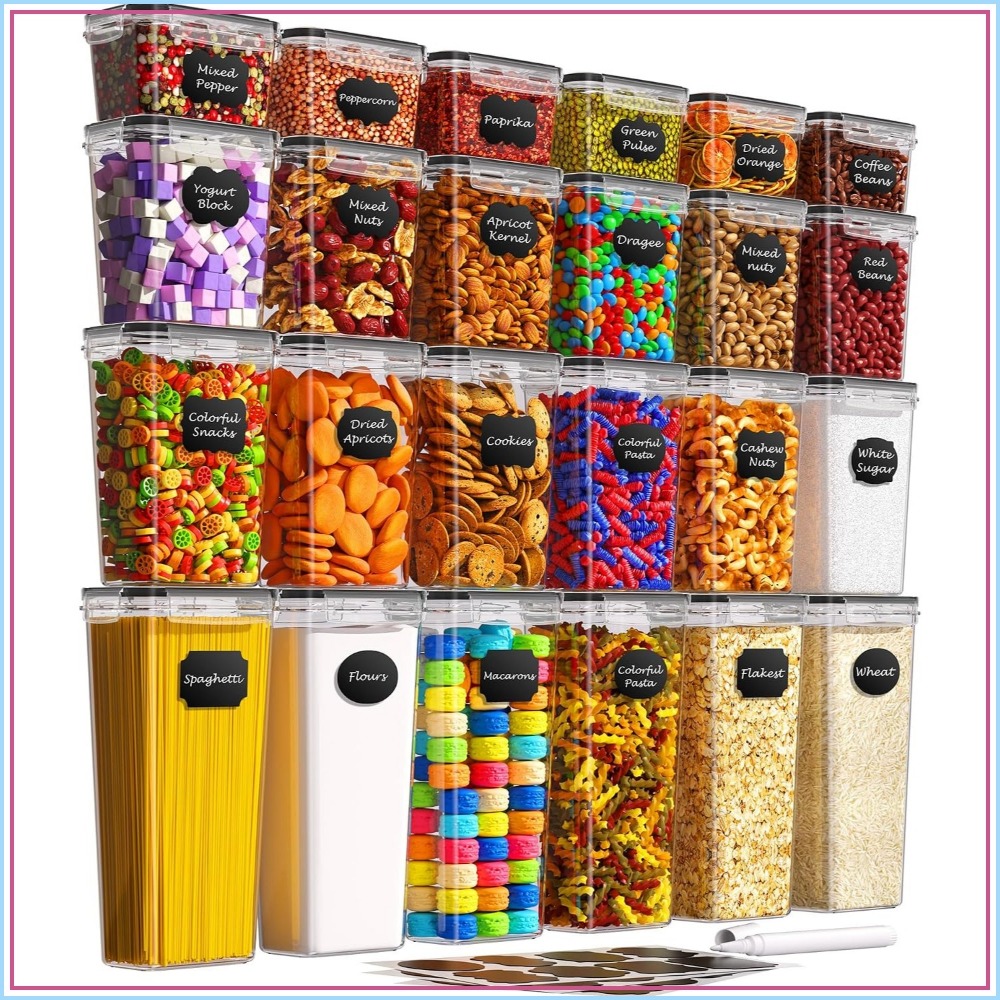 Food Storage Plastic - 24 Adet Hava Geçirmez Gıda Saklama