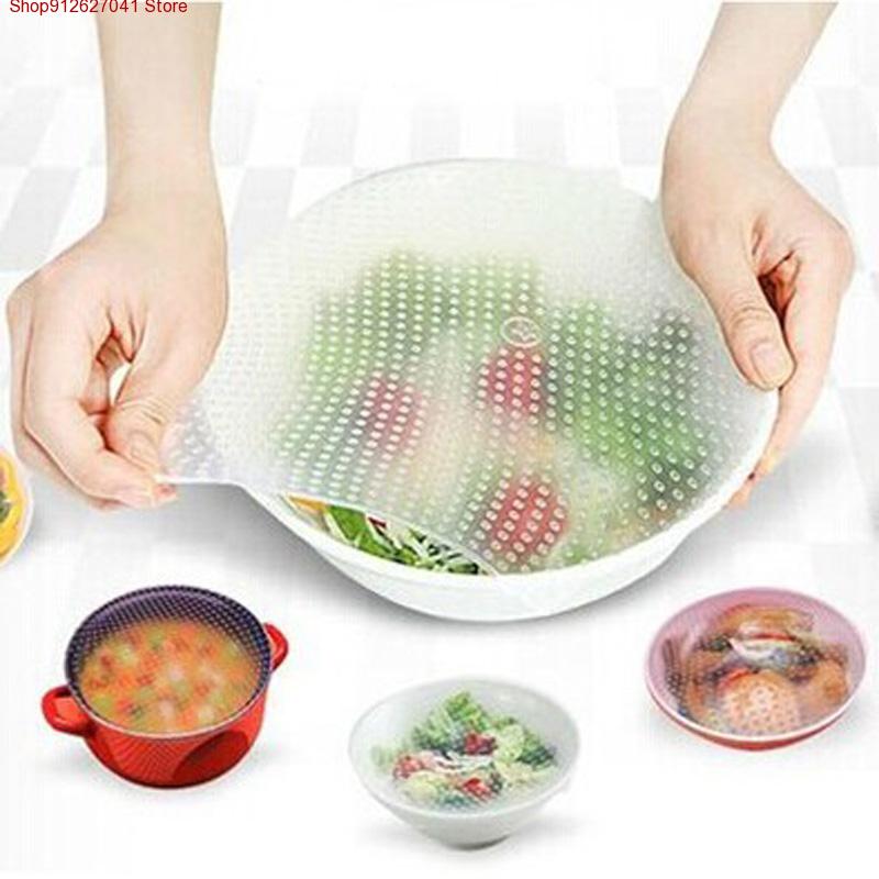 Food Storage Variety Pack - 4'lü Silikon Yeniden Kullanılabilir Kase Kapakları