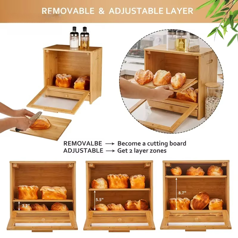 Bambu Ekmek Kutusu 2 Katlı Ahş - Bread Box Bamboo incelemesi ve fiyatı