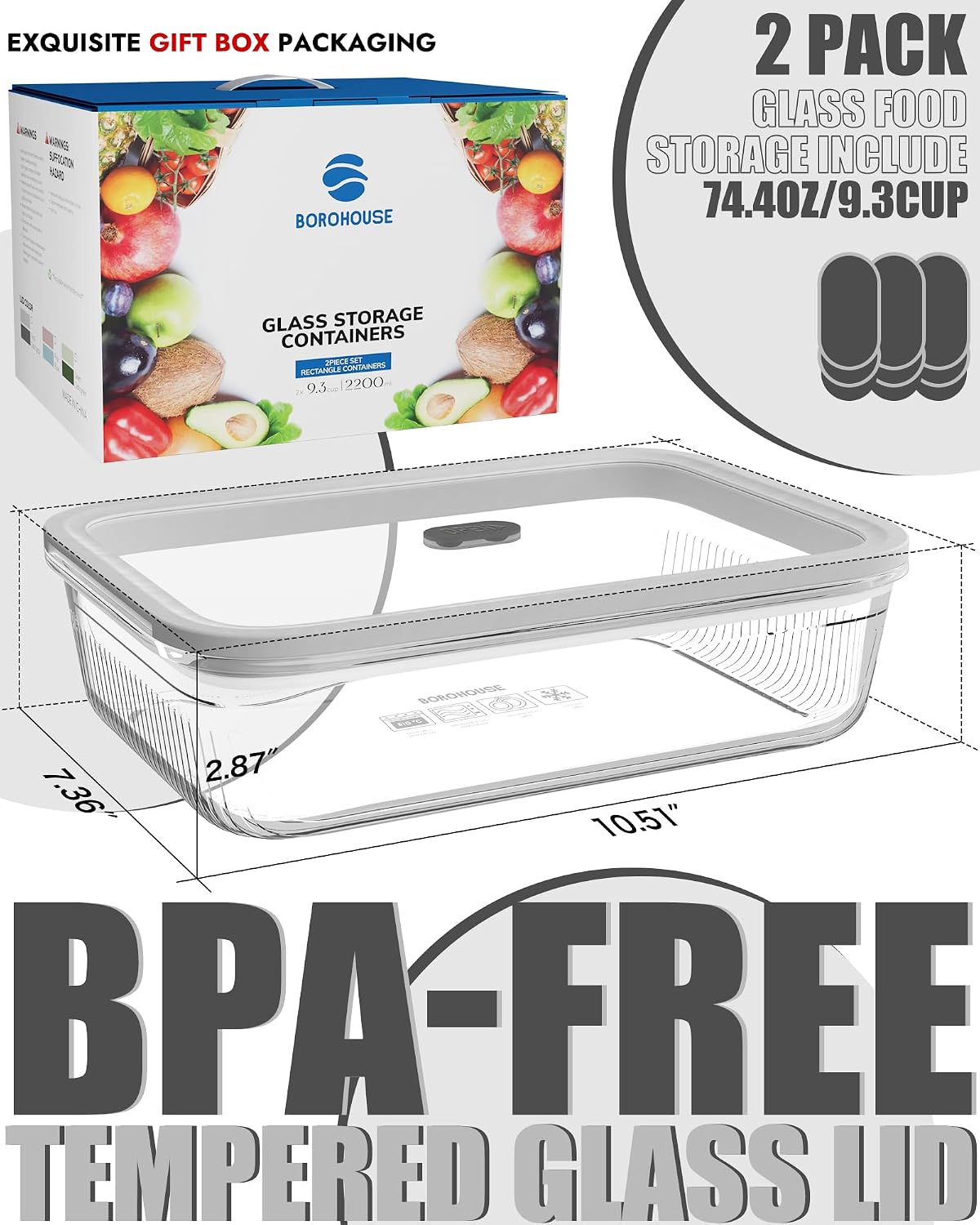 2'li Paket Temperli Cam Kapakl - Glass Meal Prep Container incelemesi ve fiyatı