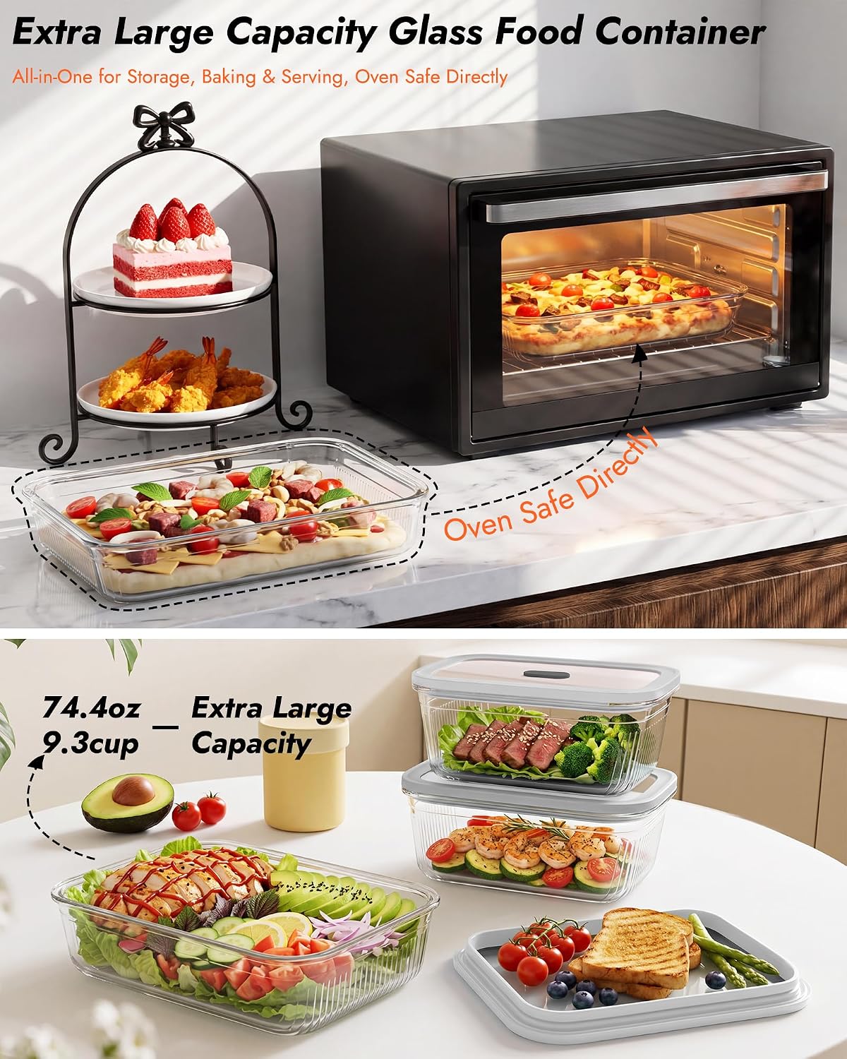 2'li Paket Temperli Cam Kapakl - Glass Meal Prep Container incelemesi ve fiyatı