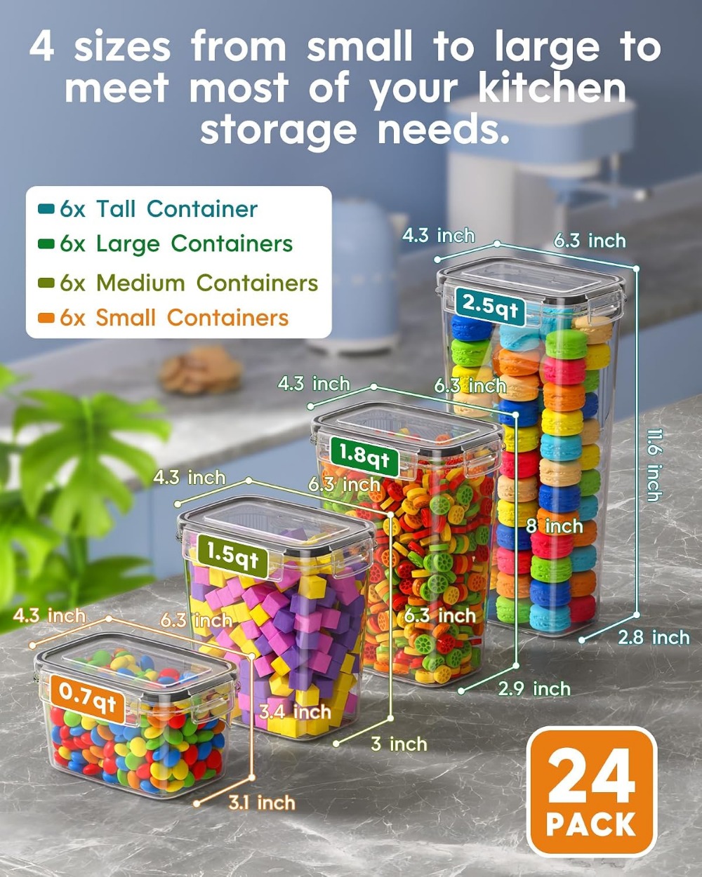 24 Adet Hava Geçirmez Gıda Sak - Food Storage Plastic incelemesi ve fiyatı